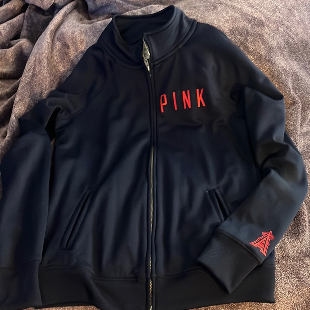 Victoria’s Secret PINK MLB LA Angels track jacket sz small LIMITED EDITION